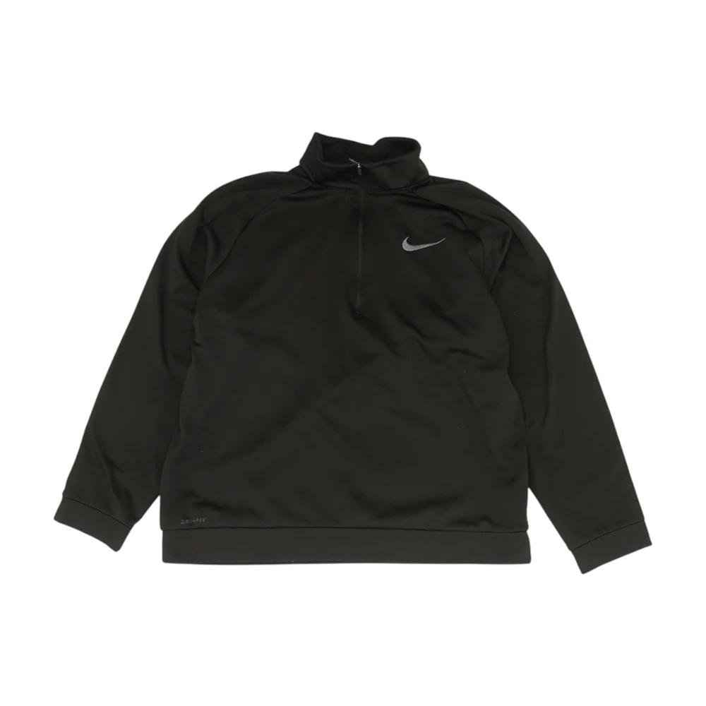 Black Solid 1/4 Zip Pullover