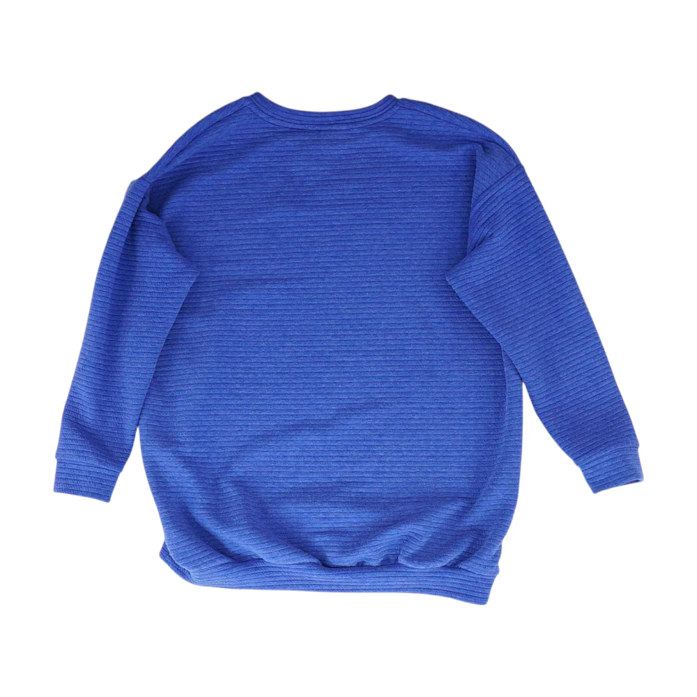 Blue Solid Sweatshirt Pullover - Image 2