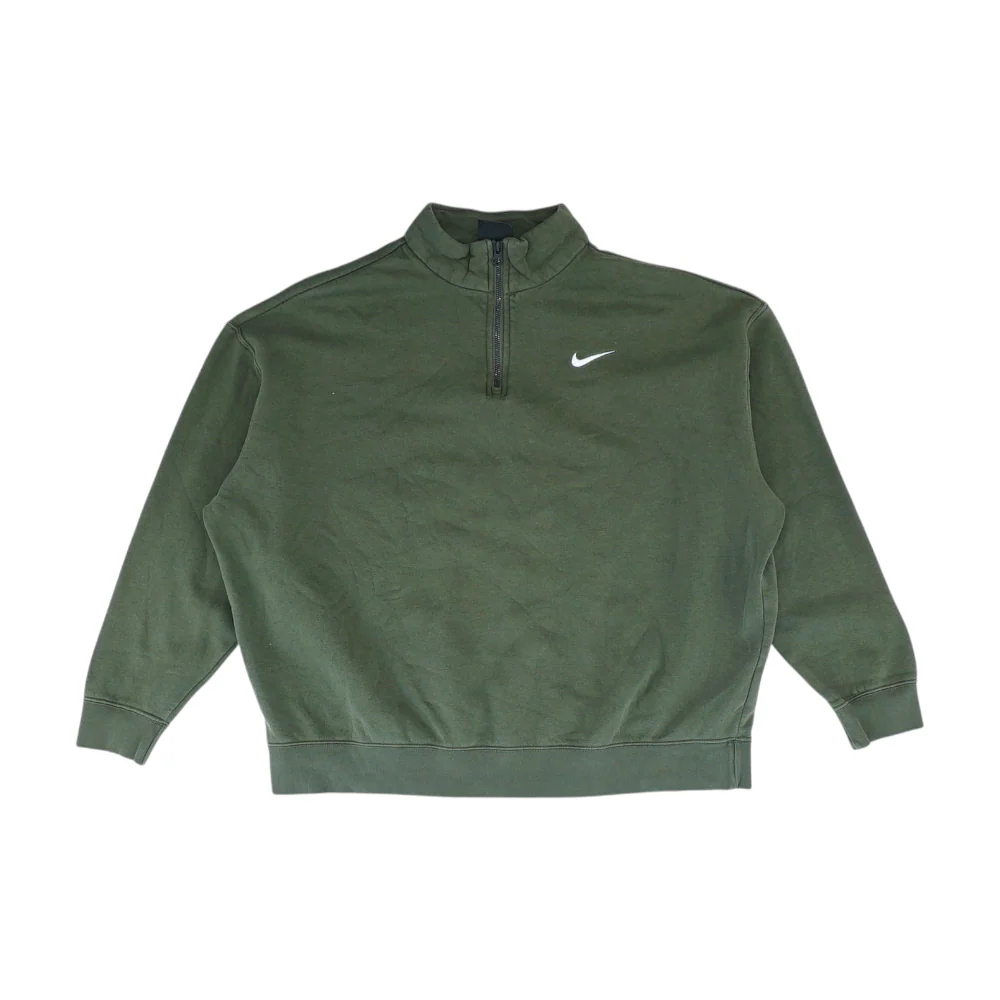 Green Solid 1/4 Zip Pullover
