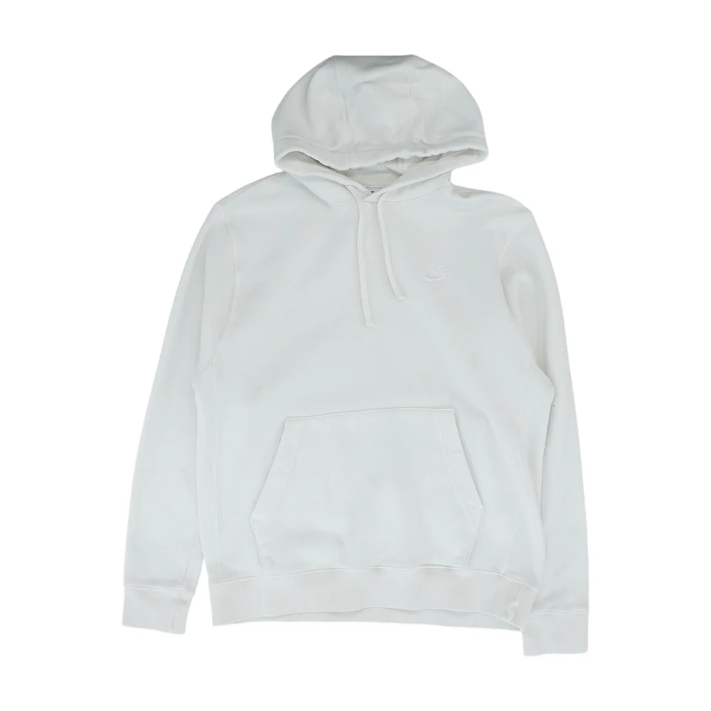 White Solid Hoodie Pullover