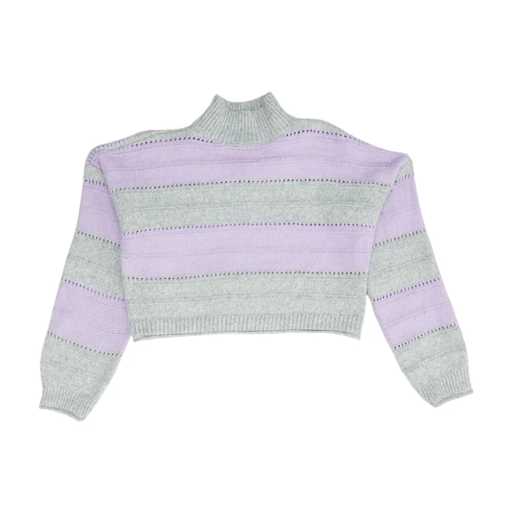 Lavender Striped Pullover Sweater