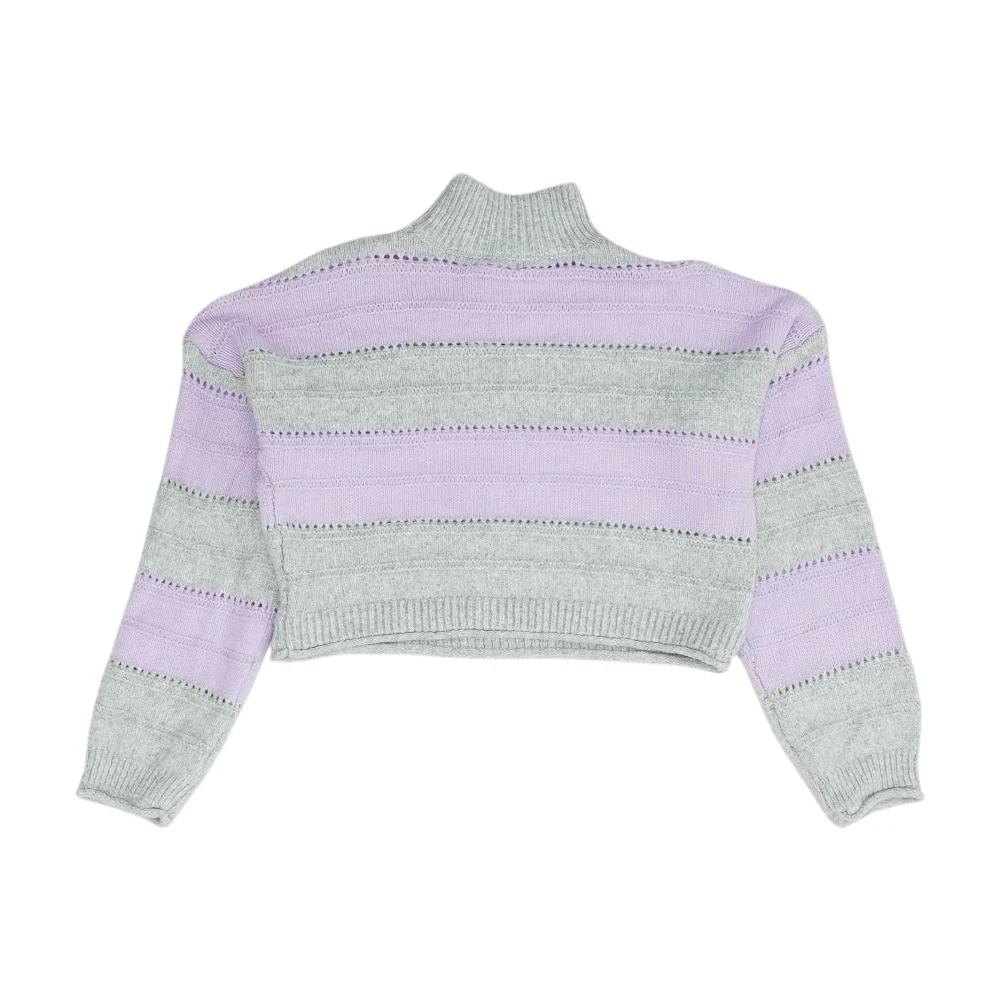 Lavender Striped Pullover Sweater - Image 2