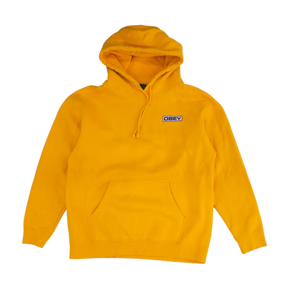 Yellow Solid Hoodie Pullover