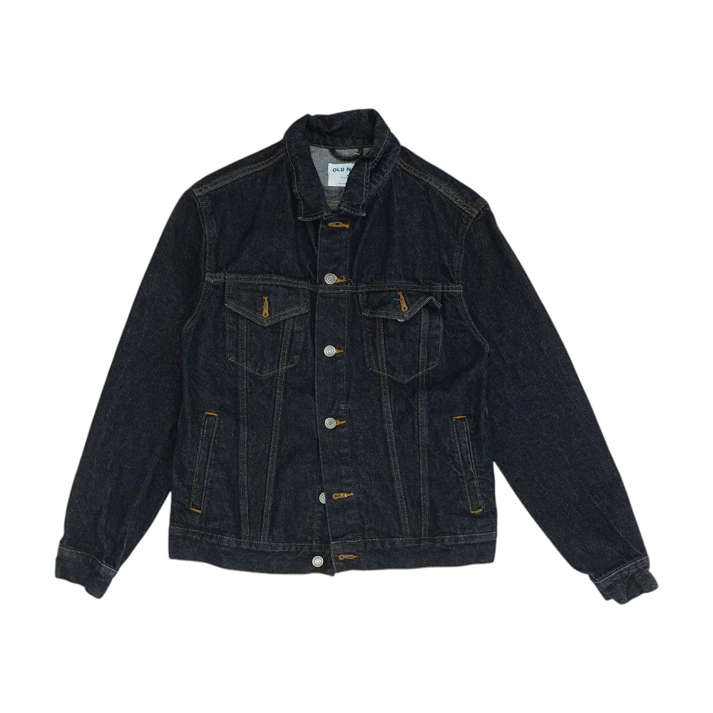 Navy Solid Denim Jacket