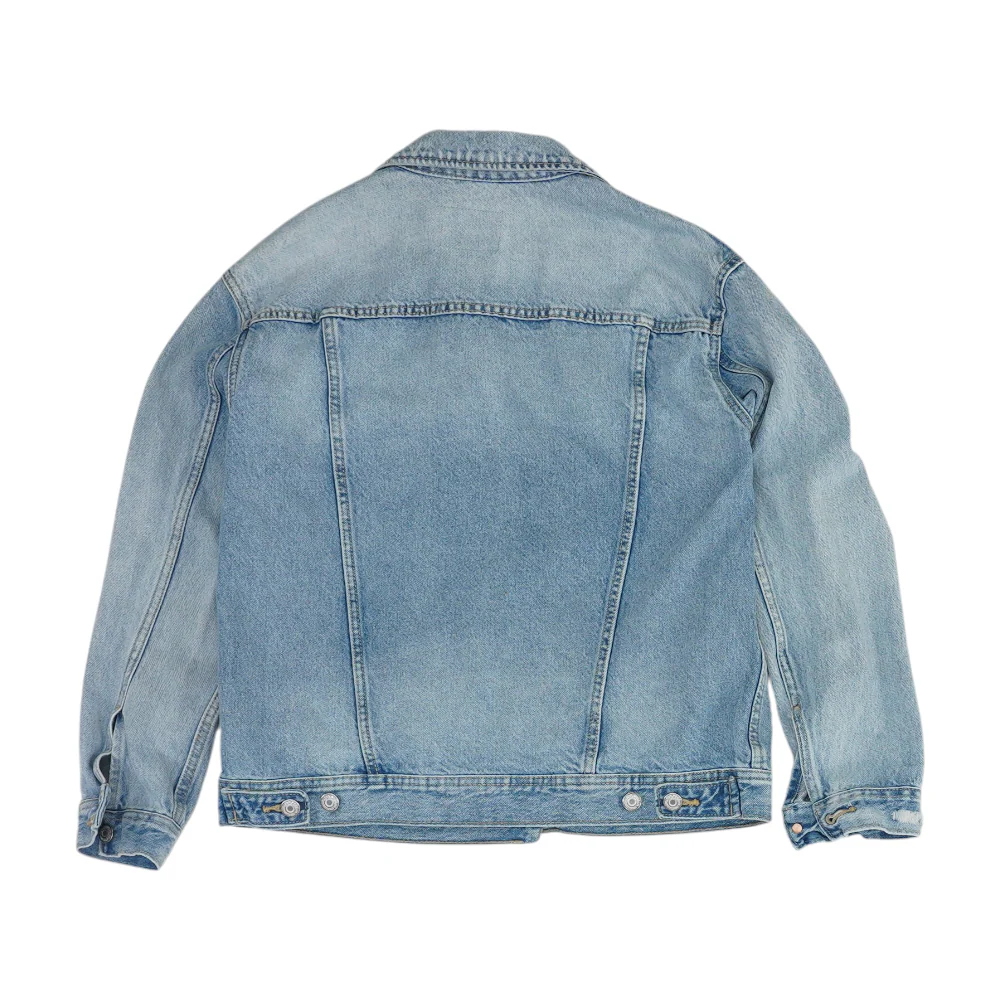 Blue Solid Denim Jacket - Image 2