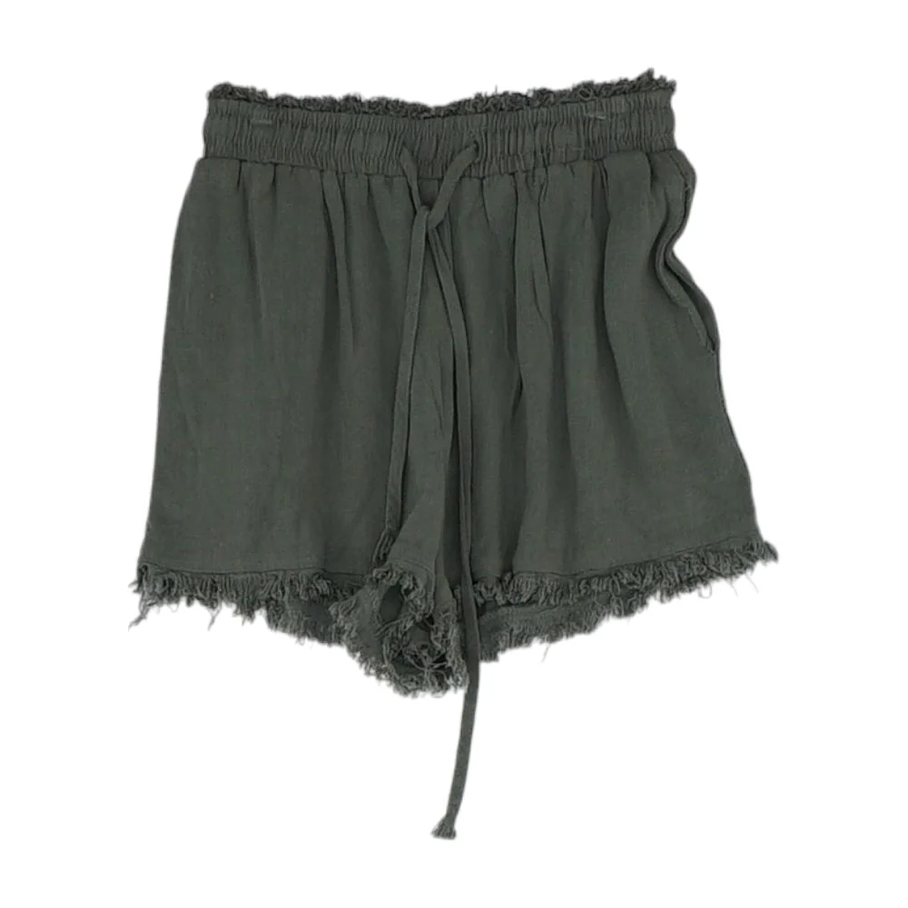 Green Solid Active Shorts