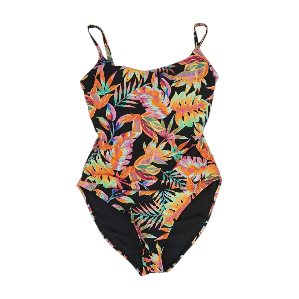 Black Tropical One-Piece