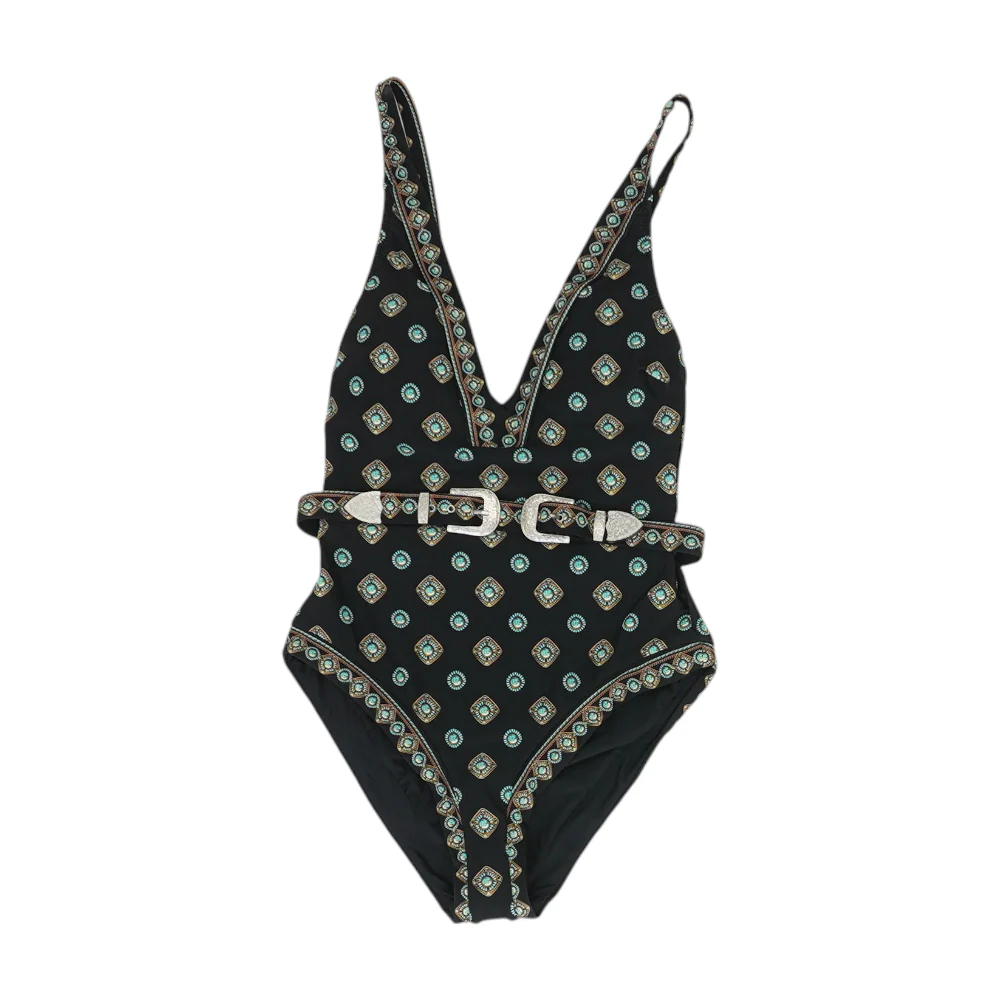 Black Print One-Piece