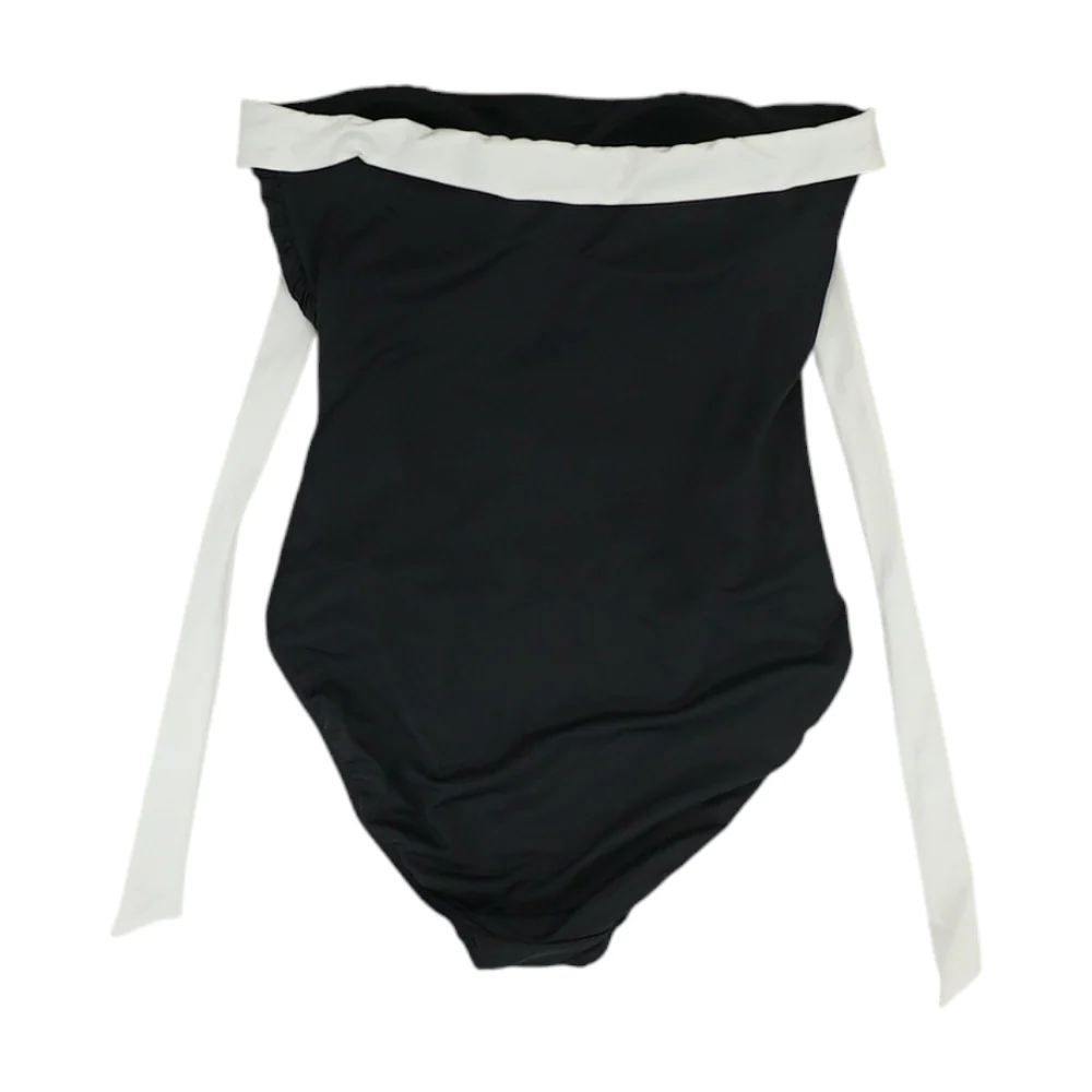 Black Color Block One-Piece - Image 2