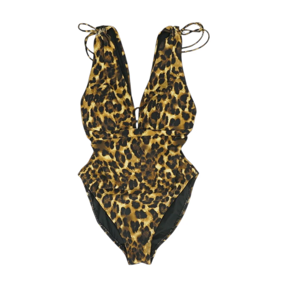 Black Animal Print One-Piece