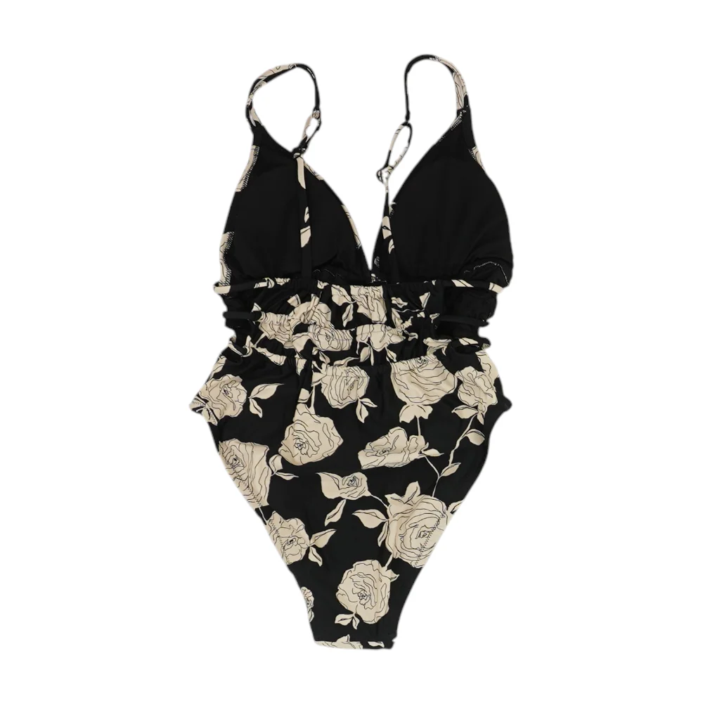 Black Floral One-Piece - Image 2
