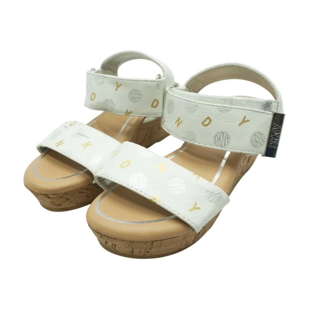 Open Toe Wedge White Sandals