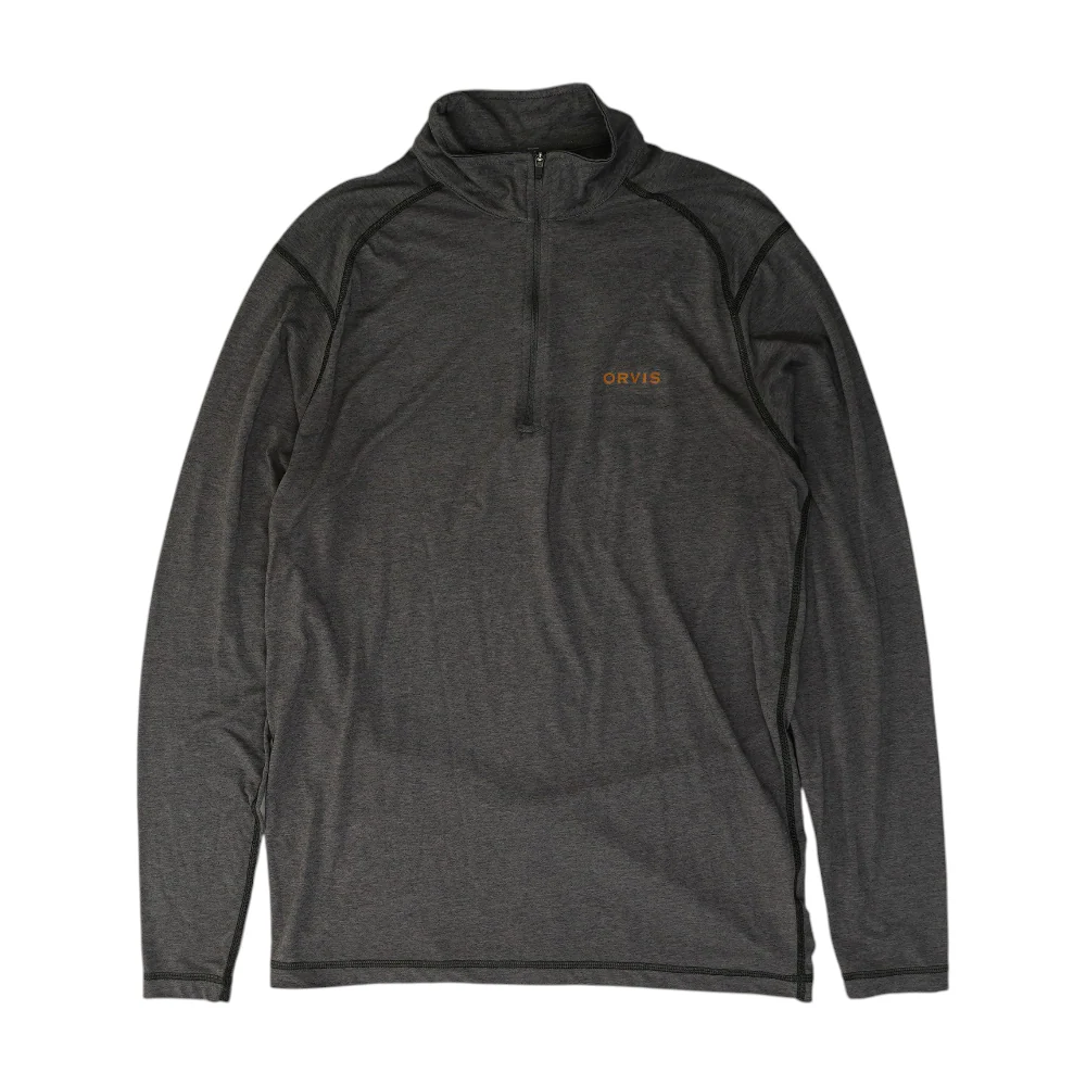 Gray Solid 1/4 Zip Pullover