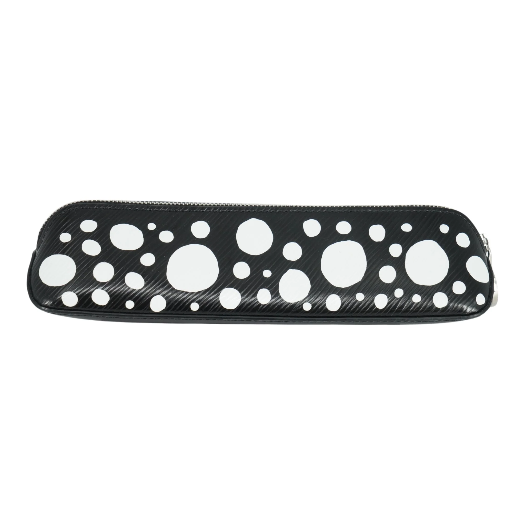 Black & White Infinity Dots Elizabeth Pencil Pouch in Epi Leather - Image 2
