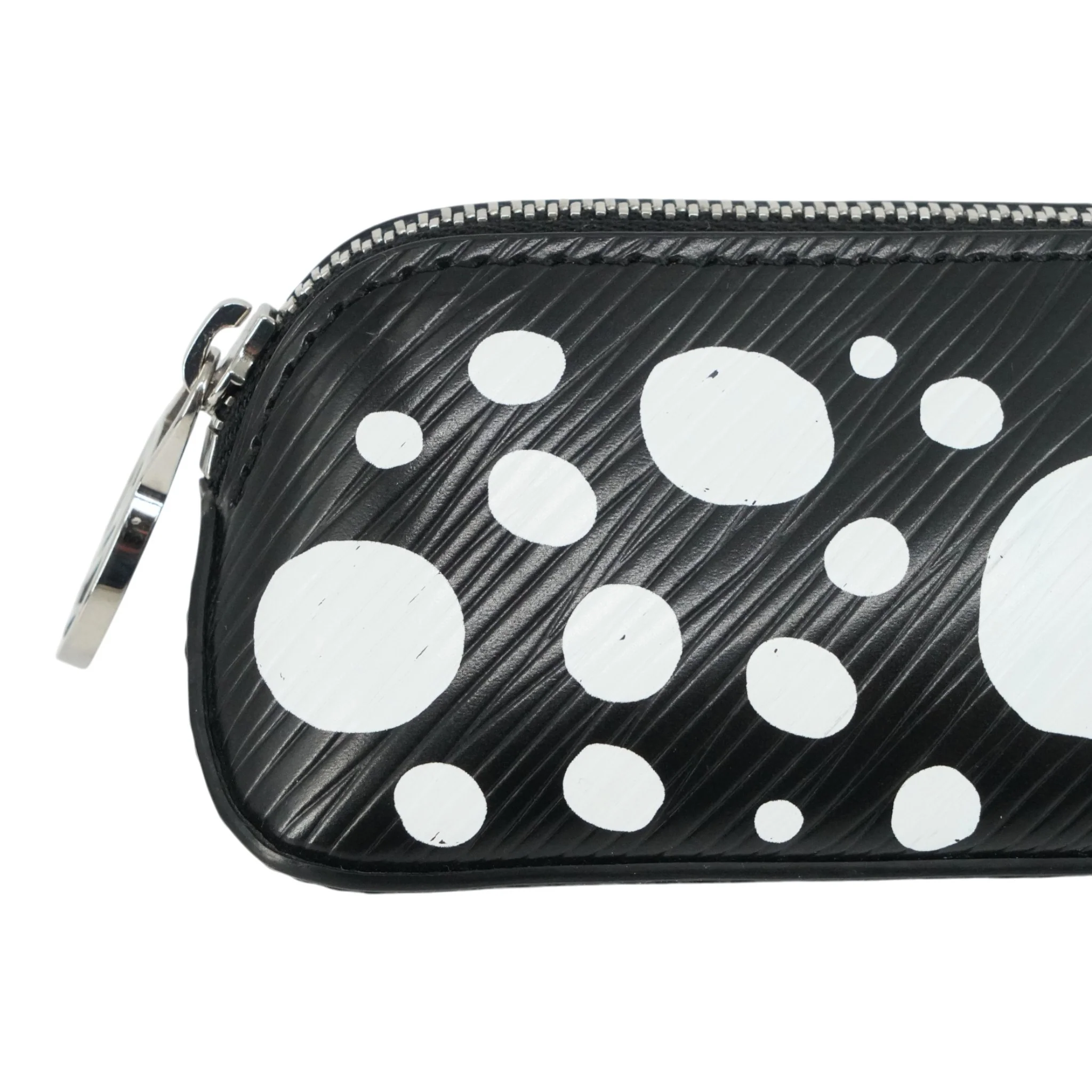 Black & White Infinity Dots Elizabeth Pencil Pouch in Epi Leather - Image 5
