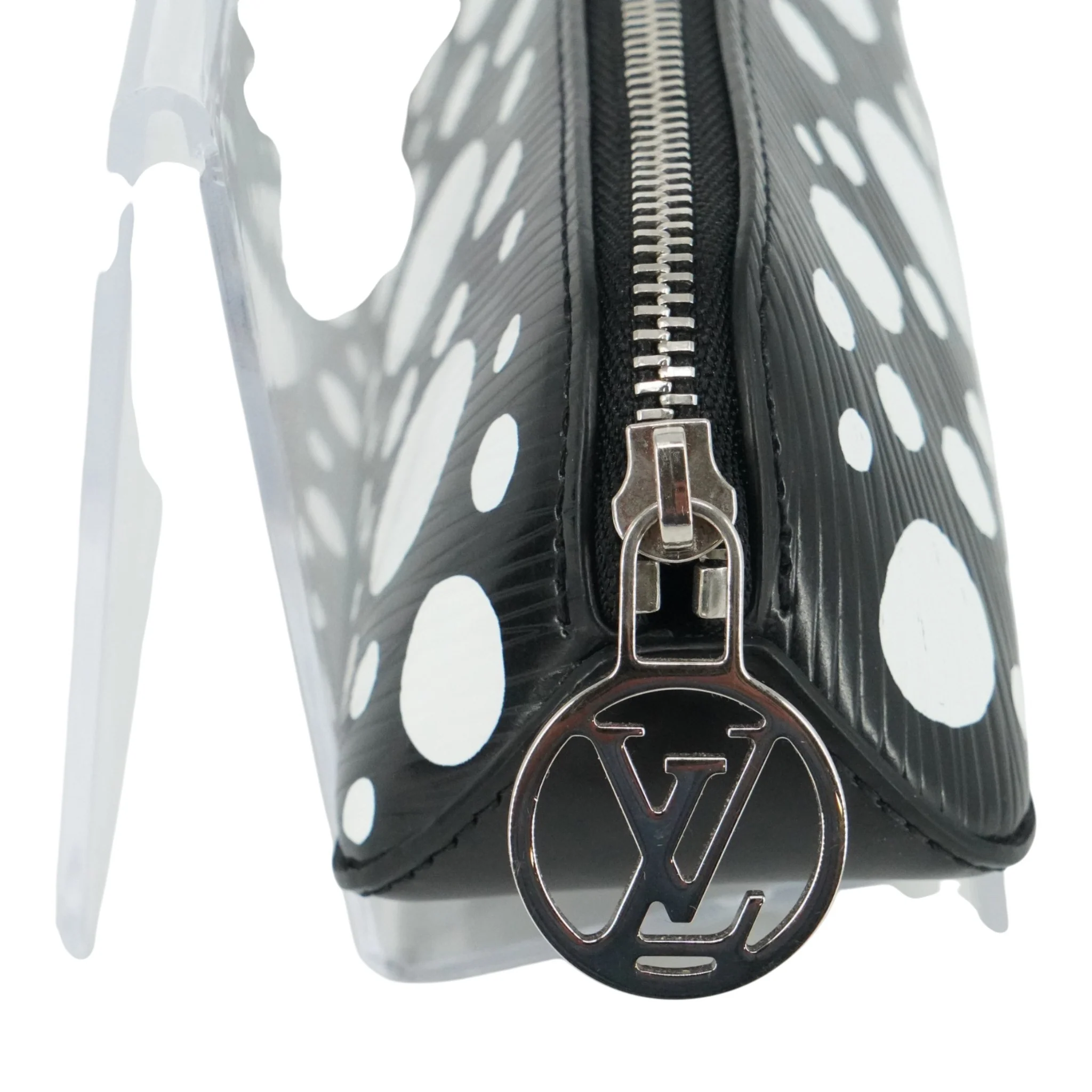 Black & White Infinity Dots Elizabeth Pencil Pouch in Epi Leather - Image 6