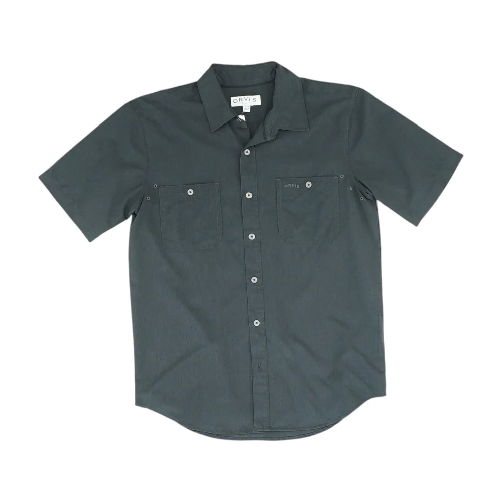 Black Solid Outdoor Button Down