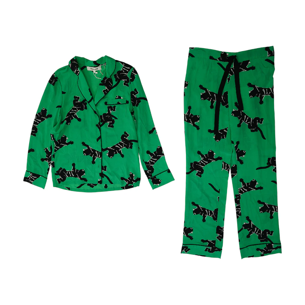 Green Print Pajama Set