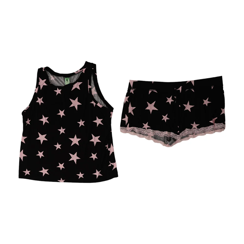 Black Print Pajama Set