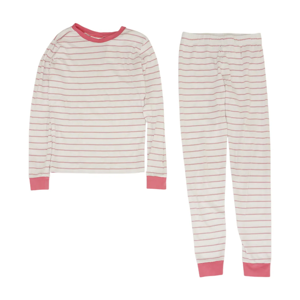 White Striped Pajama Set