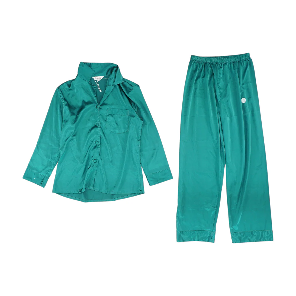 Green Solid Pajama Set