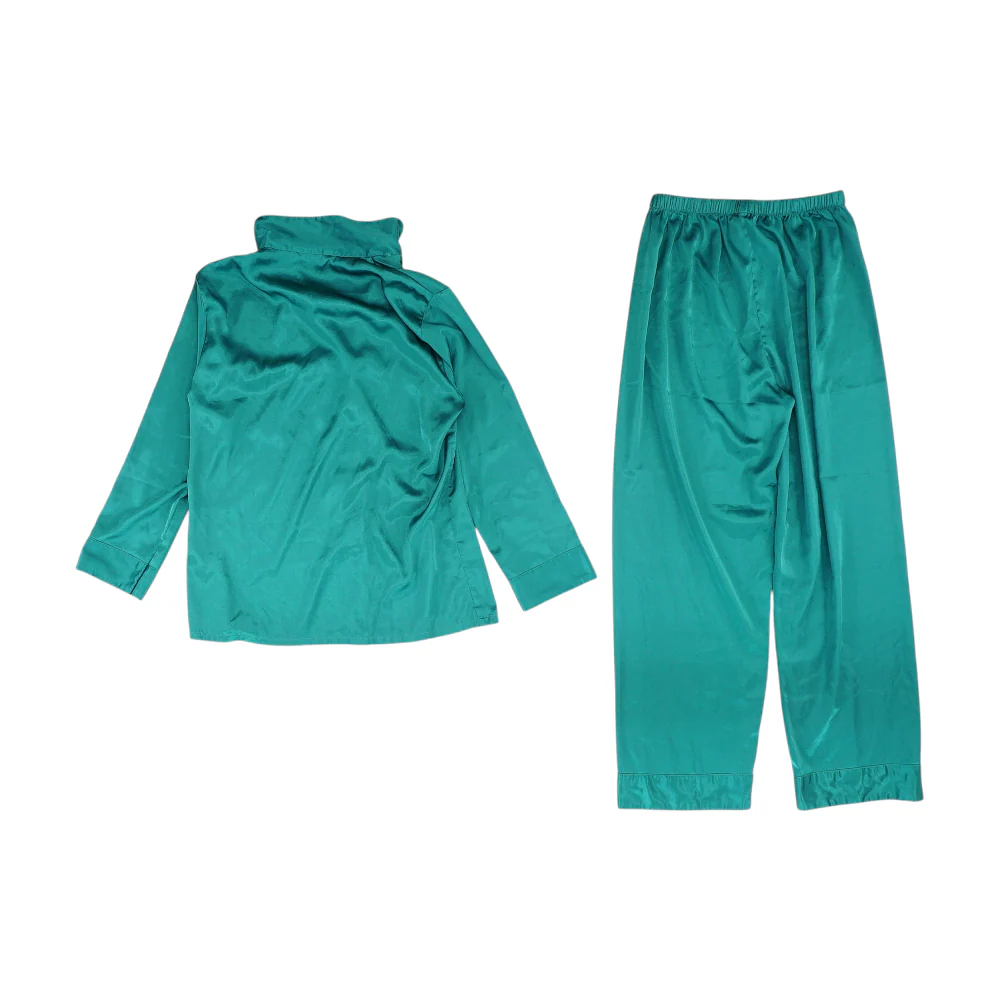 Green Solid Pajama Set - Image 2