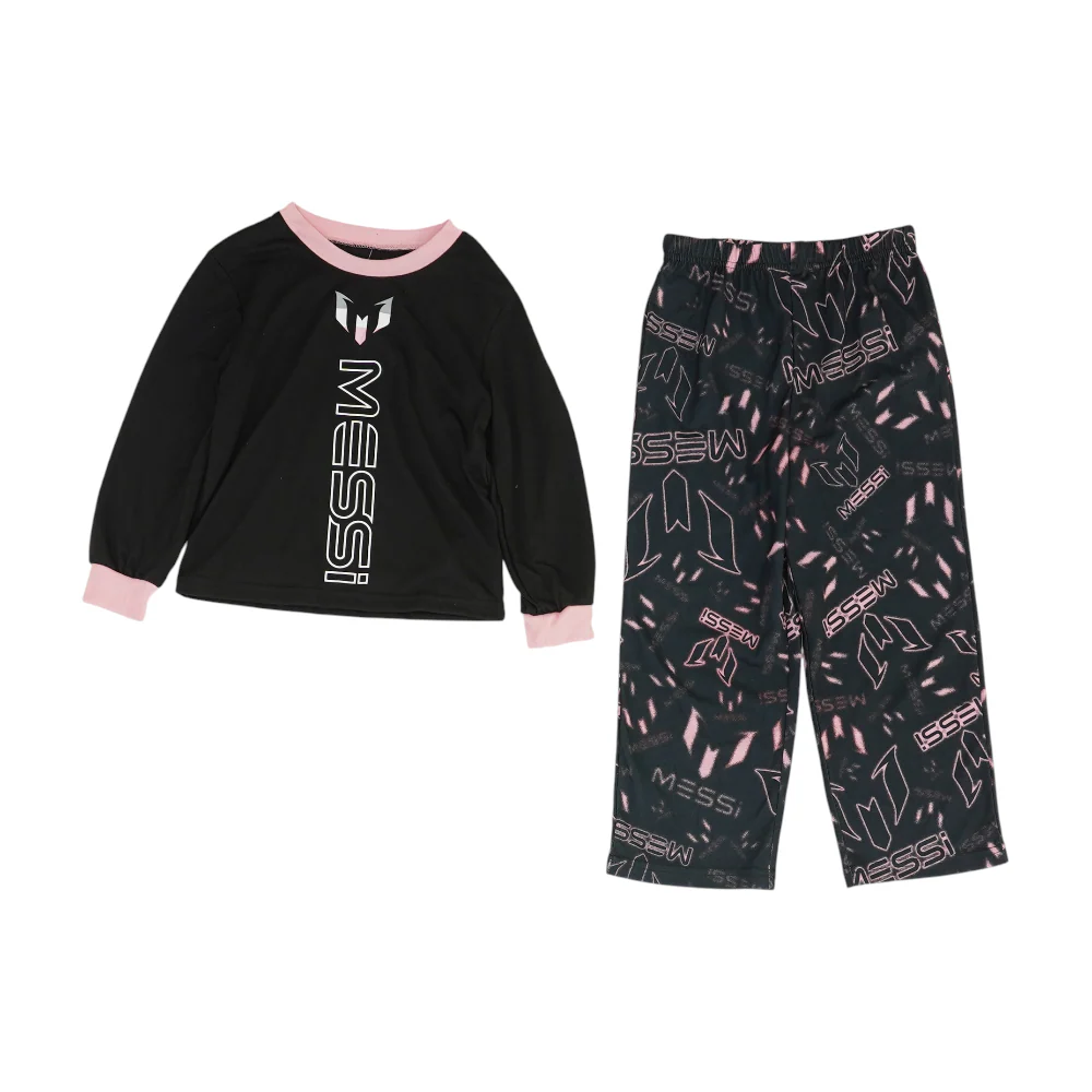 Black Graphic Pajama Set