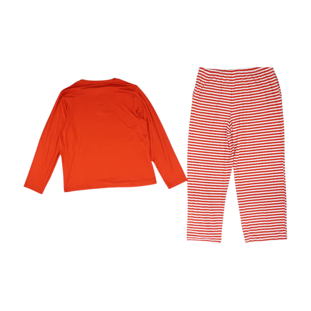 Red Solid Pajama Set - Image 2