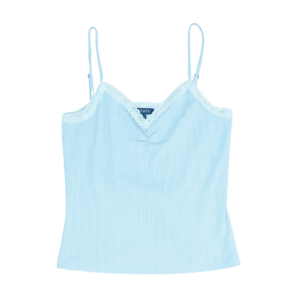 Blue Solid Pajama Top