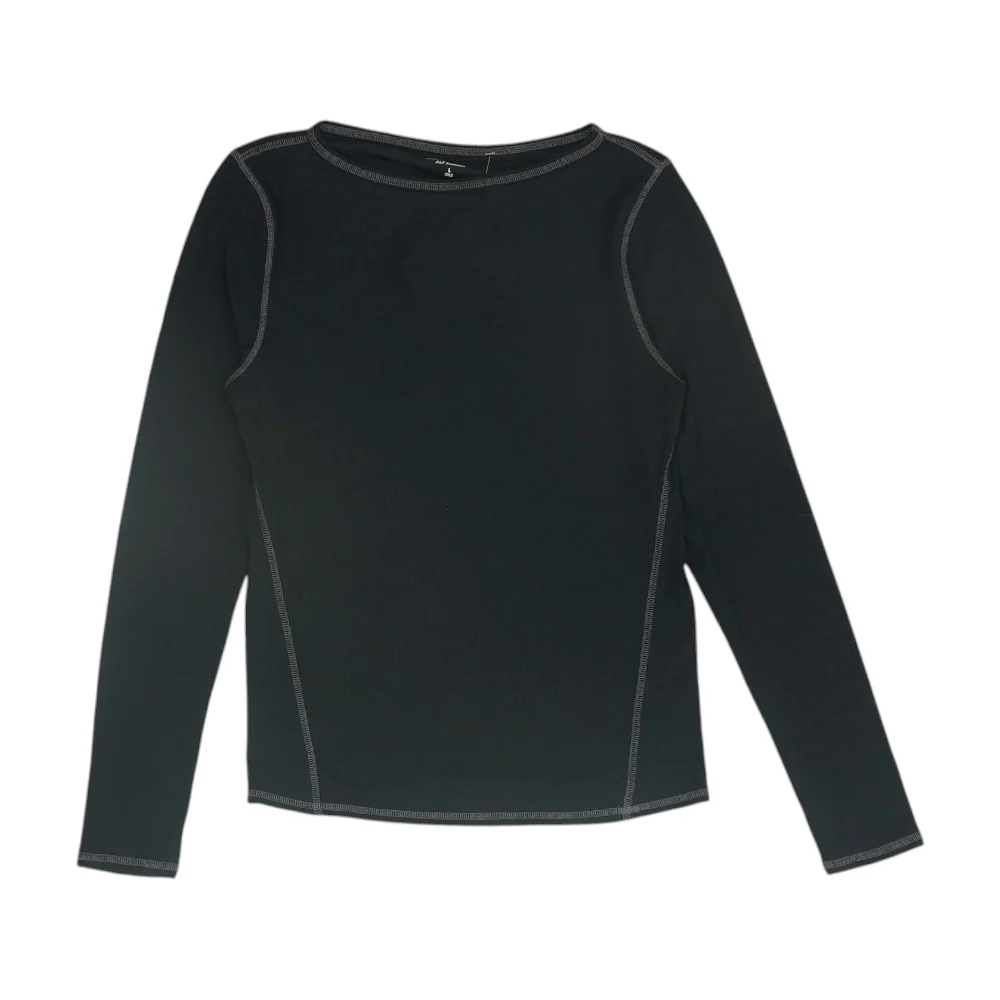Black Solid Pajama Top