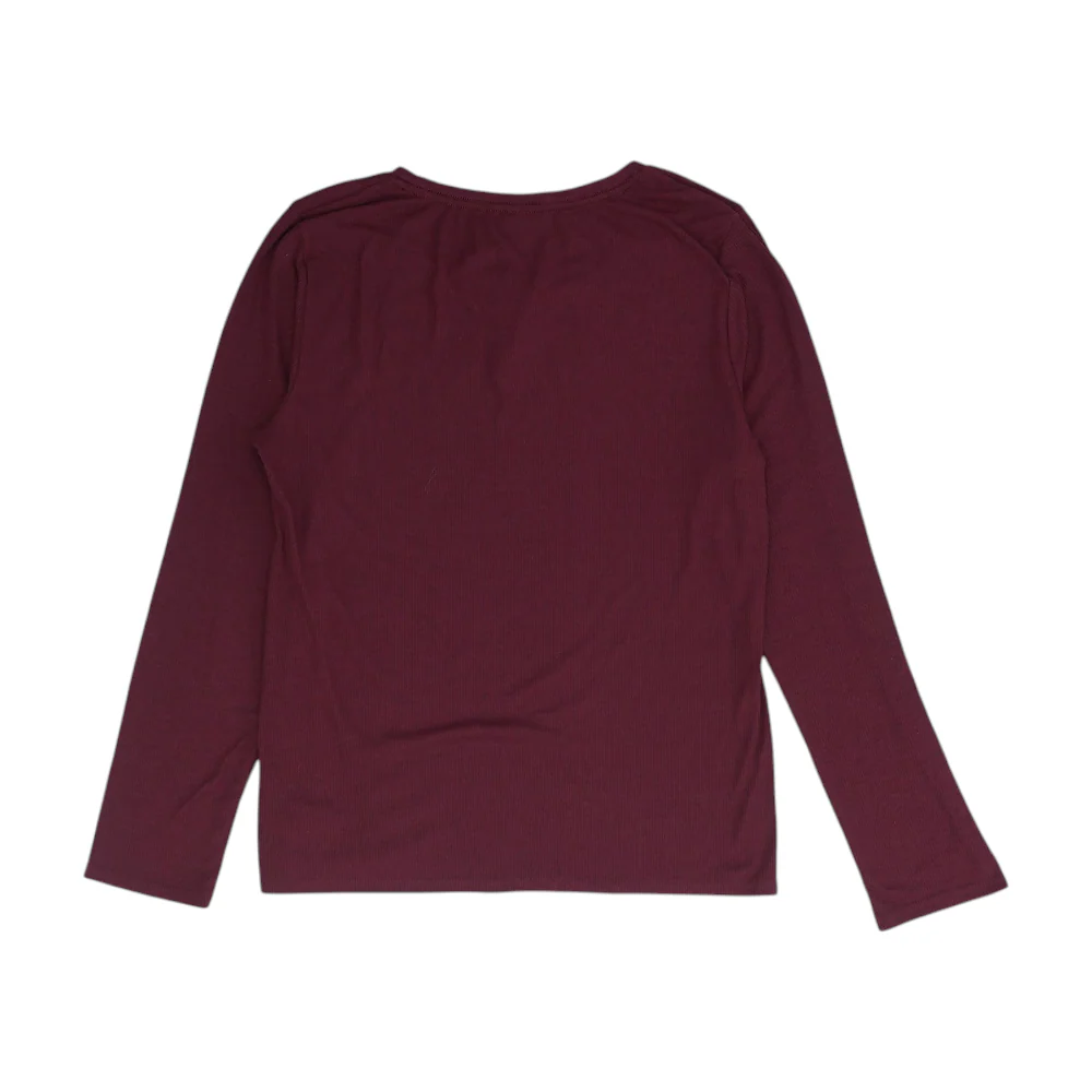 Maroon Solid Pajama Top - Image 2