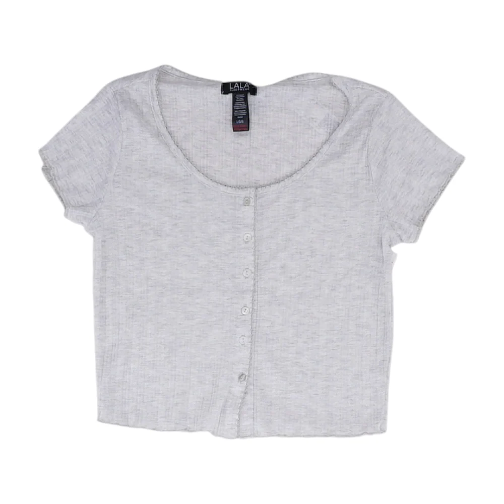 Gray Solid Pajama Top