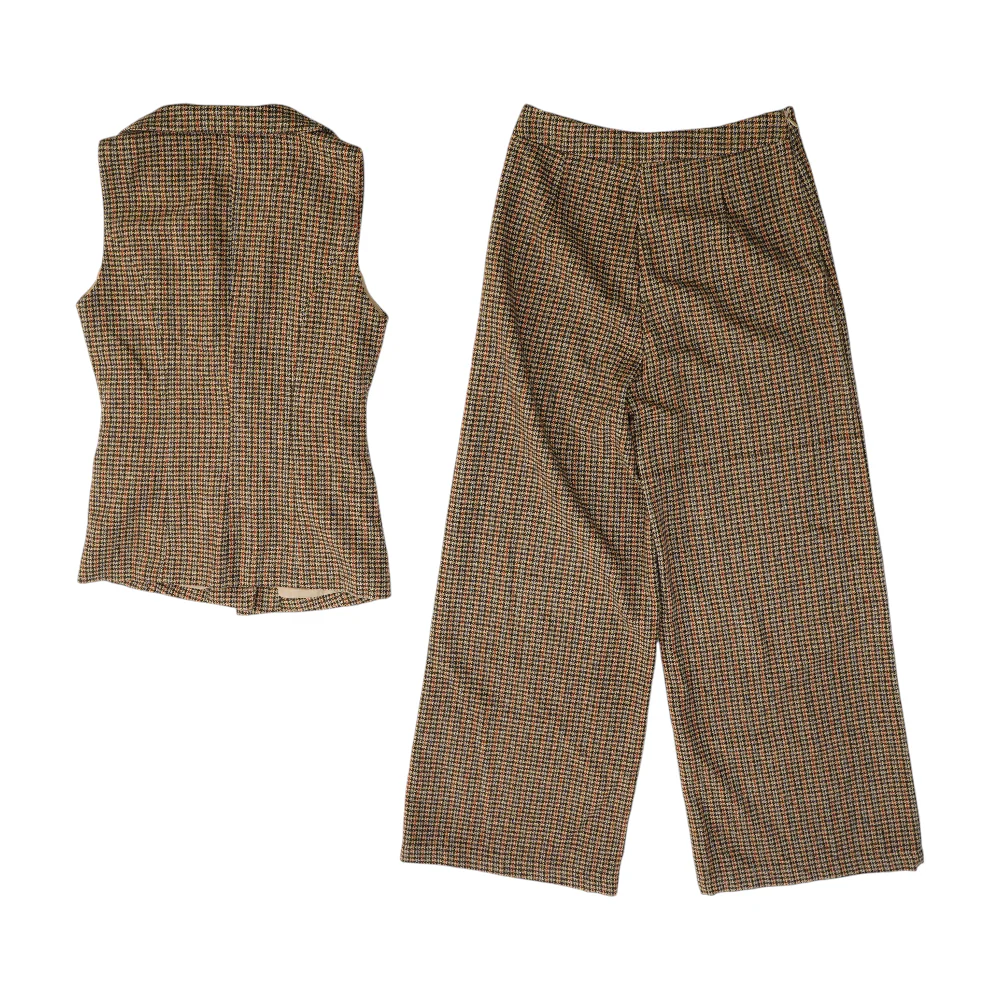 Brown Houndstooth Pant Set - Image 2