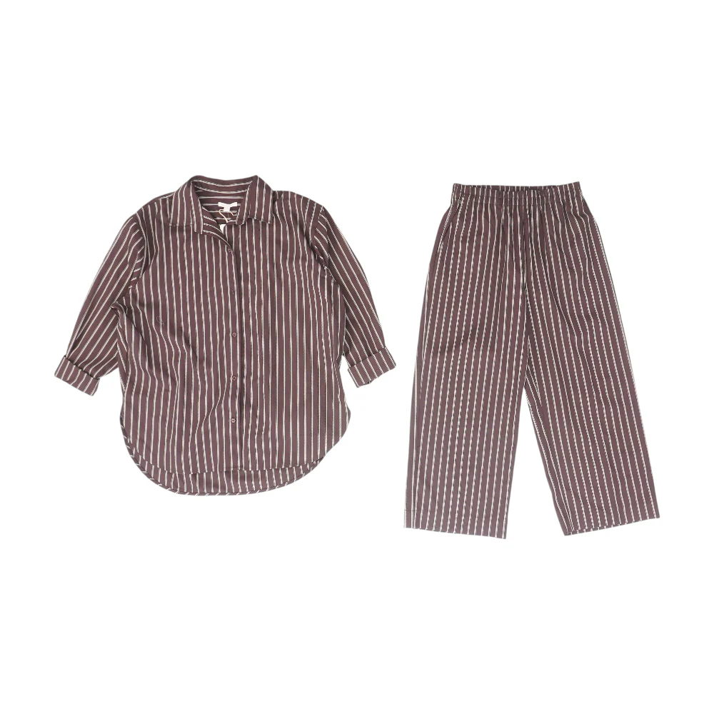 Burgundy Striped Pant Set