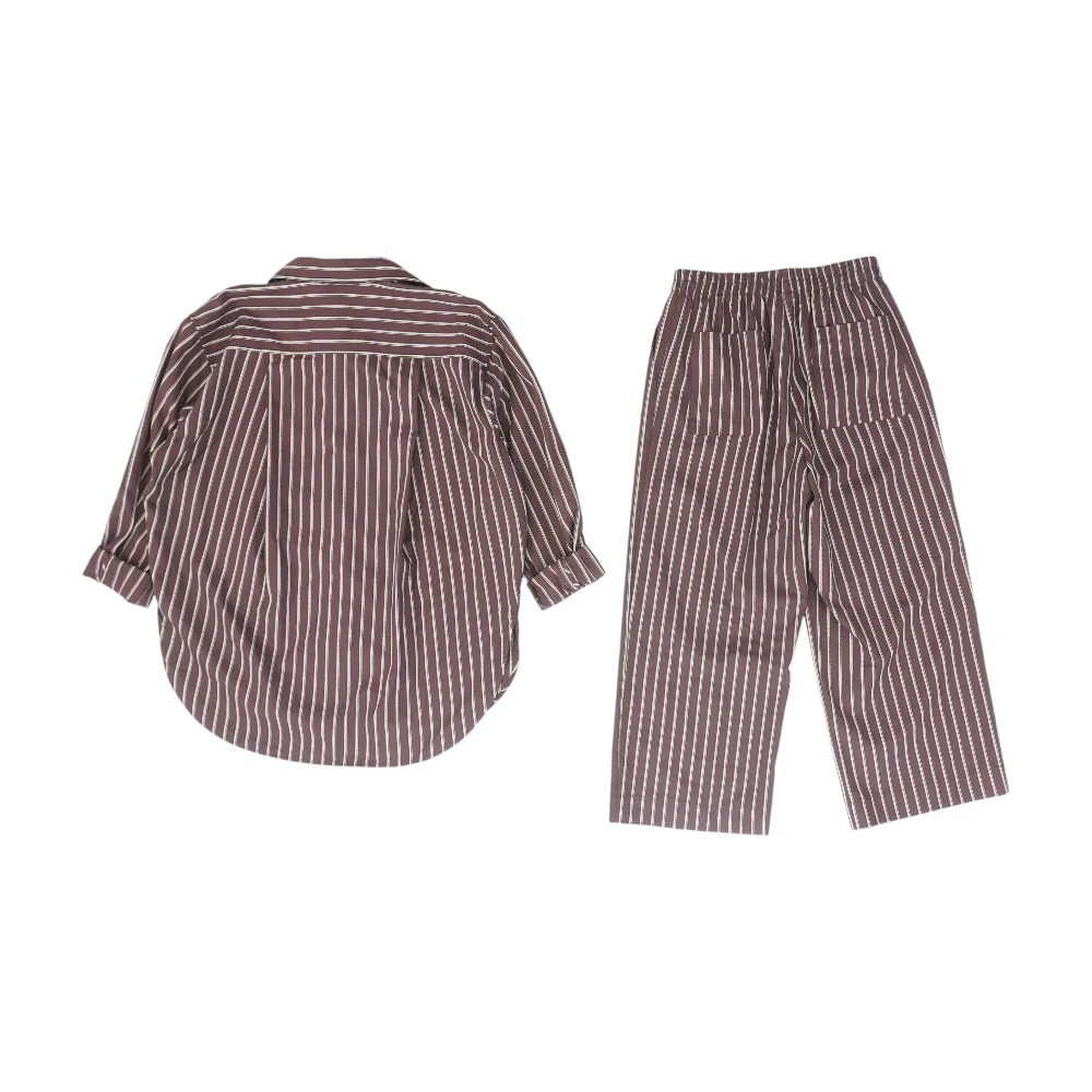 Burgundy Striped Pant Set - Image 2