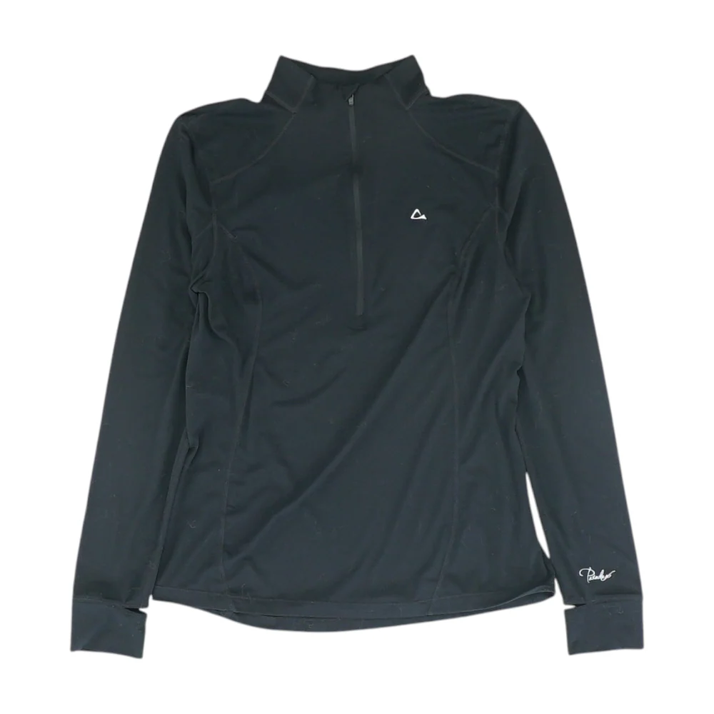 Black Solid 1/4 Zip Pullover