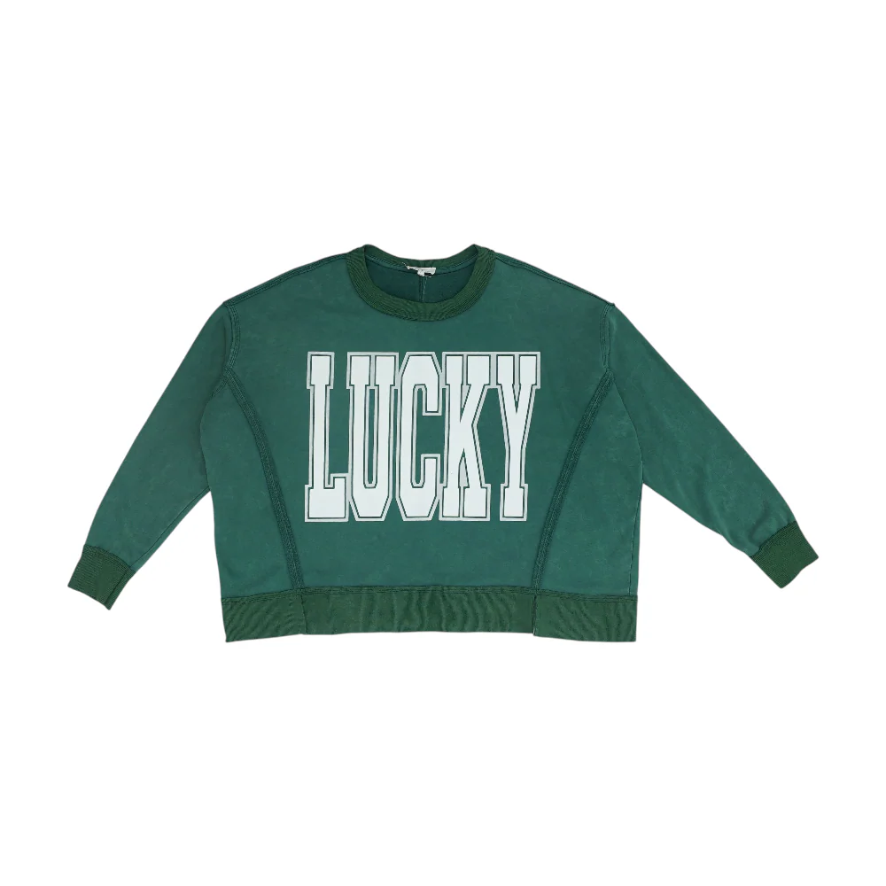 Green Solid Sweatshirt Pullover