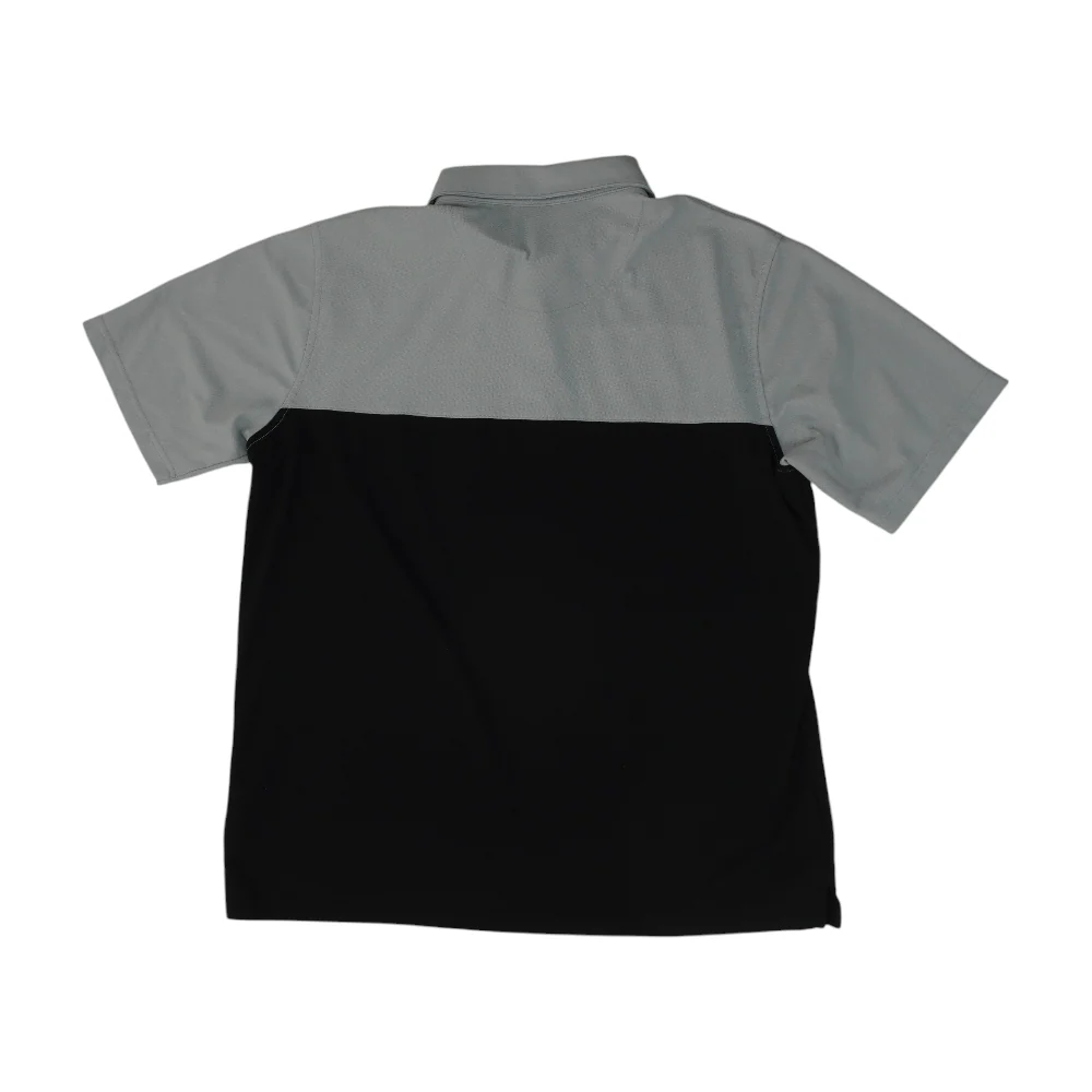 Gray Color Block Short Sleeve Polo - Image 2