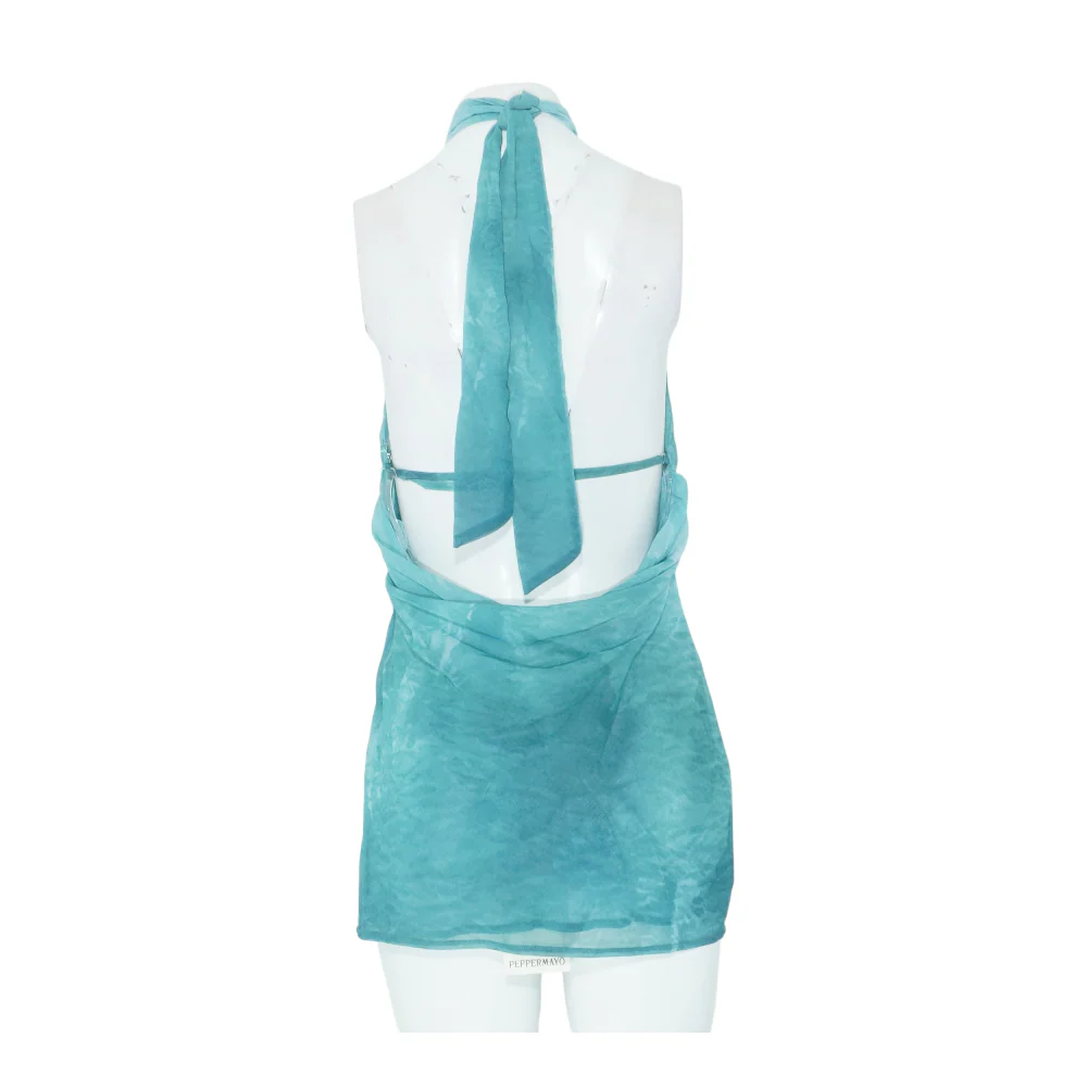 Blue Tie-Dye Mini Dress - Image 2