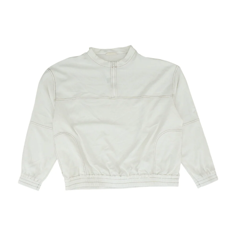 White Solid 1/4 Zip Pullover