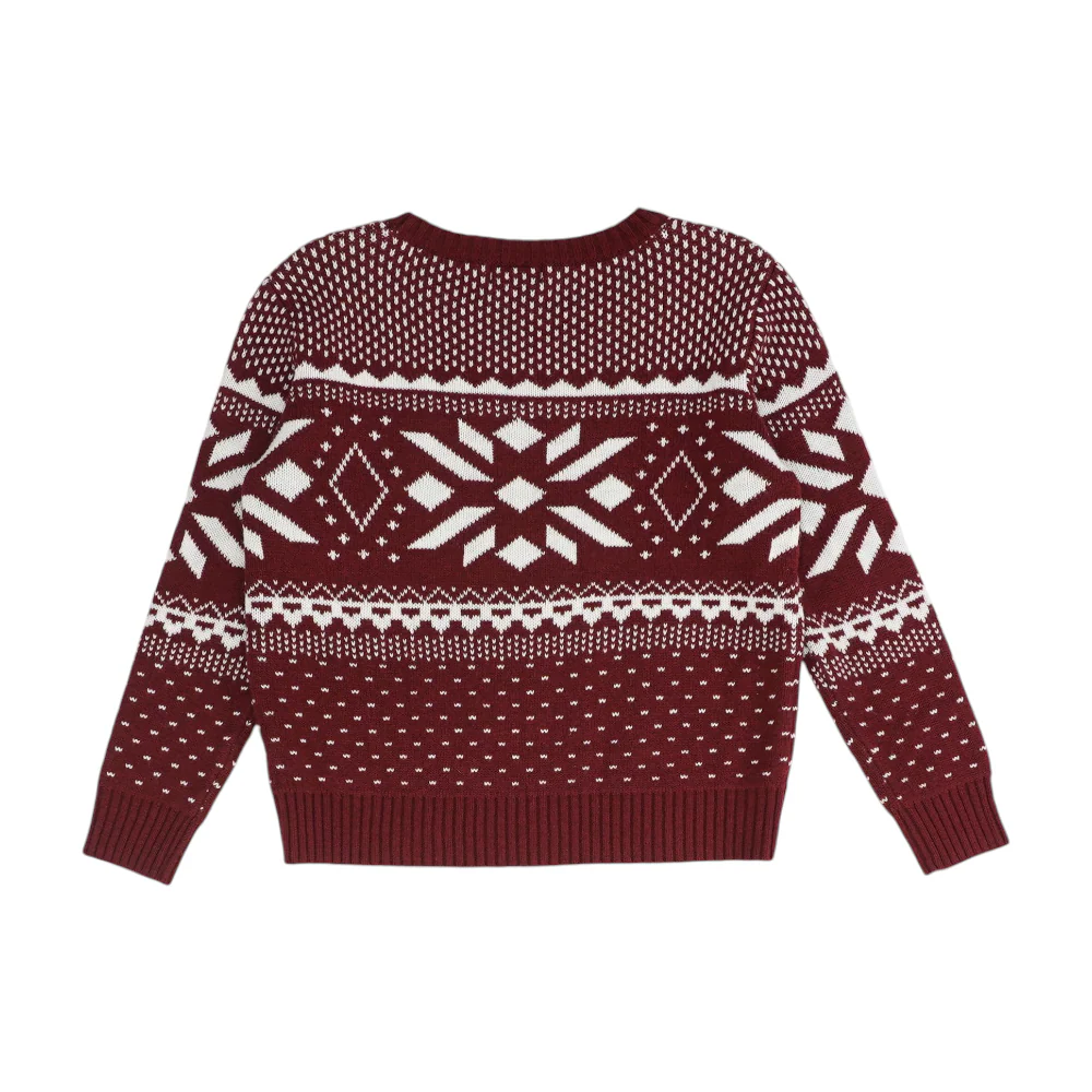 Burgundy Print Pullover Sweater - Image 2