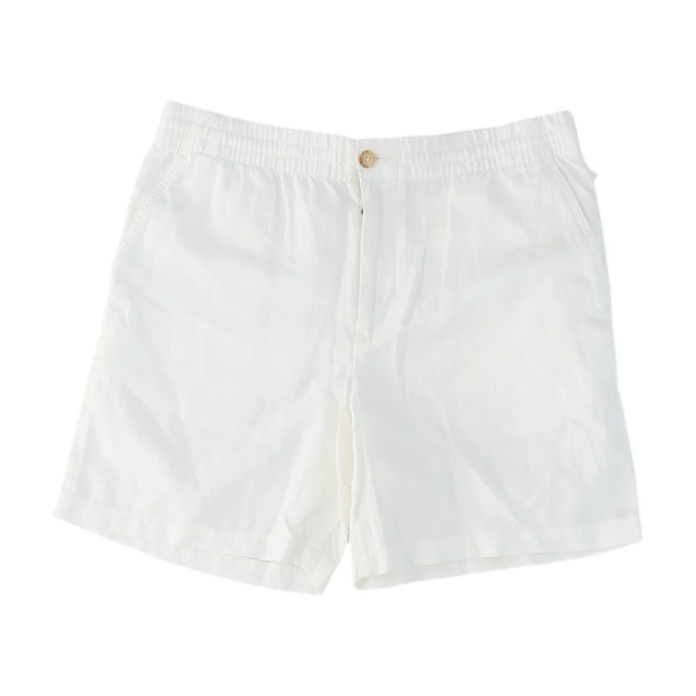 White Solid Chino Shorts