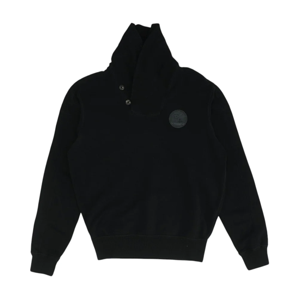 Black Solid Sweatshirt Pullover