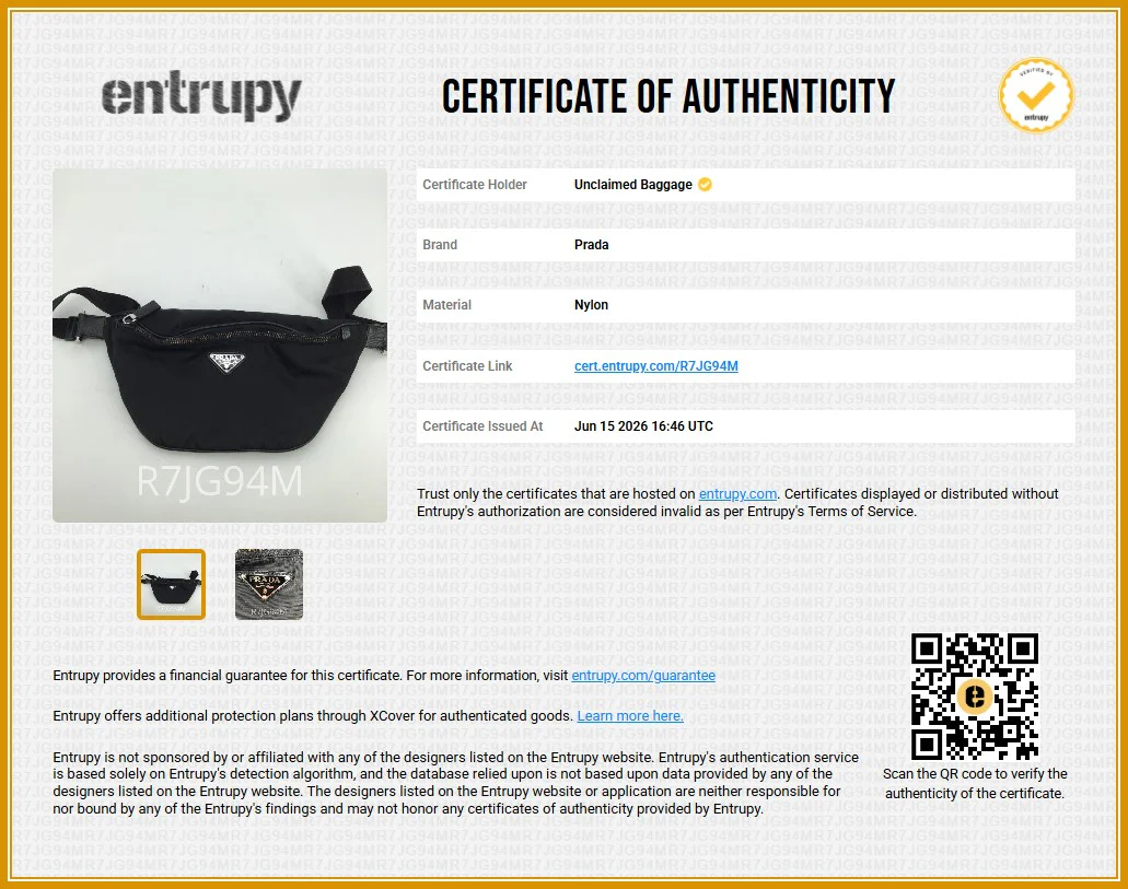 Black Re-Nylon and Saffiano Leather Belt Bag - Image 6