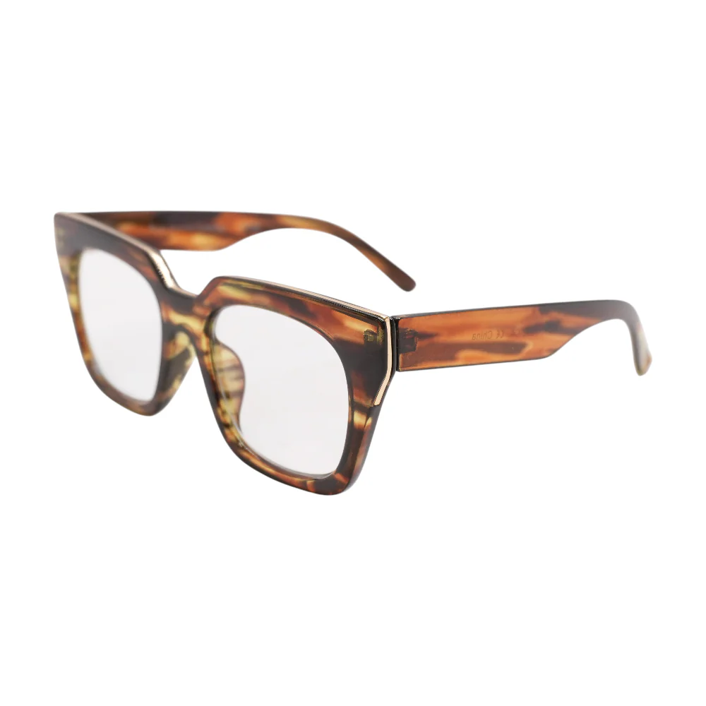 Brown R-7004 Square Prescription Eyewear