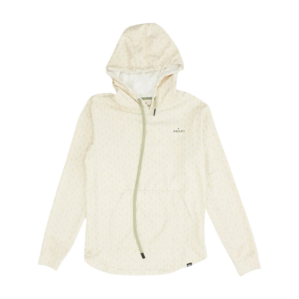 Beige Print Hoodie Pullover