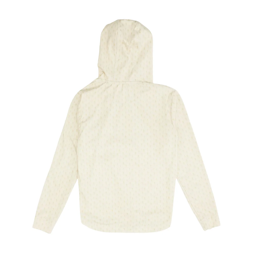 Beige Print Hoodie Pullover - Image 2