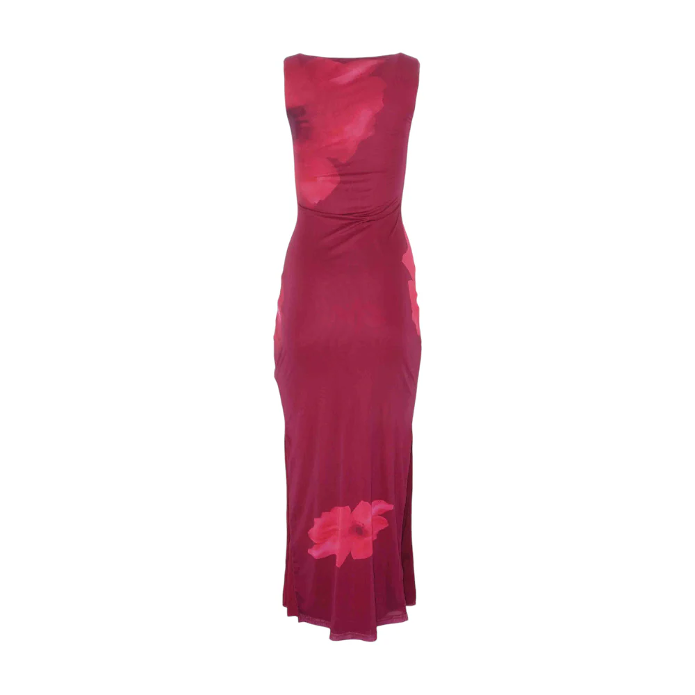 Red Floral Maxi Dress - Image 2