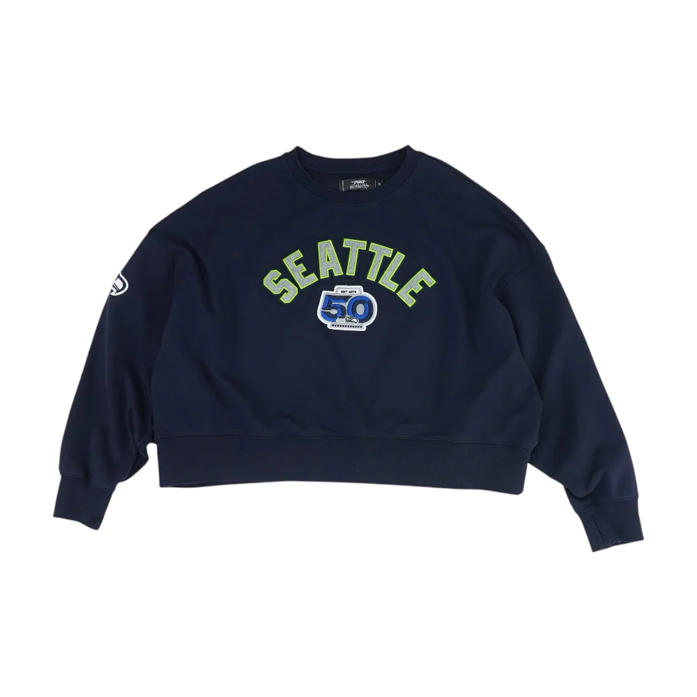 Navy Seattle Seahawks Solid Sweatshirt Pullover