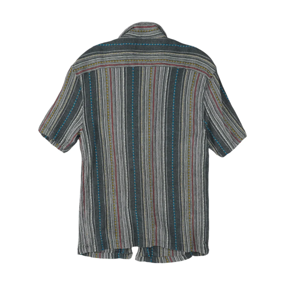 Gray Striped Short Sleeve Button Down - Image 2